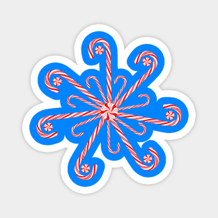 Peppermint Candy Cane Snowflake Magnet