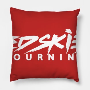 Red Skies Mourning White Logo Pillow