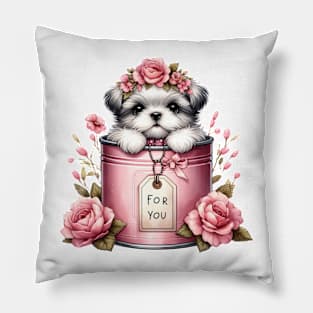 Valentine Shih Tzu Dog For You Pillow