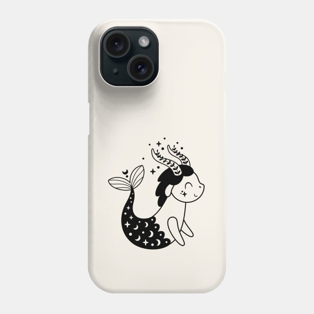 Capricorn Baby Zodiac Sign Black Phone Case by Nessanya