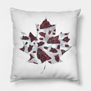 Red Begonia Leaves floral vintage pattern Pillow