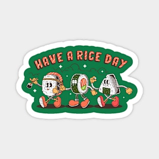 group  retro sushi cartoon character Magnet