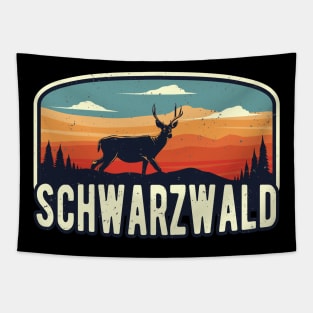 Schwarzwald Wild Hirsch Retro Schwaben Tapestry