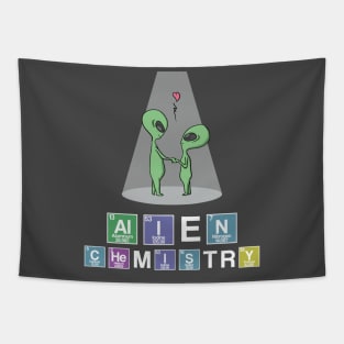 Cool Funny Couple Alien Chemistry Periodic Table Gift Tapestry