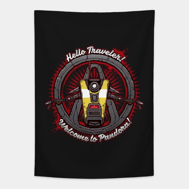 Hello Traveler - Borderlands - Tapestry  TeePublic