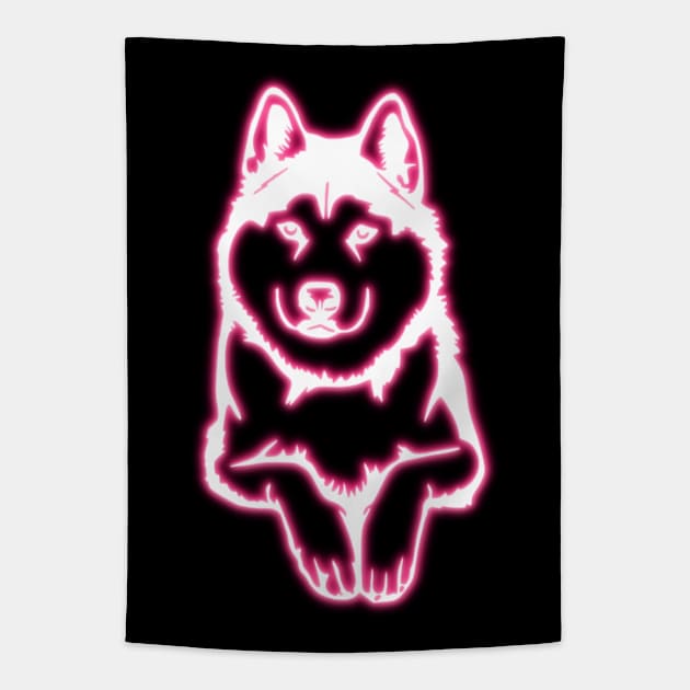 Neon Husky Tapestry by la chataigne qui vole ⭐⭐⭐⭐⭐