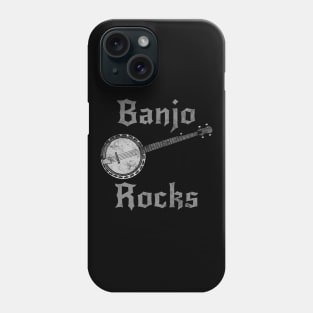 Banjo Rocks, Banjoist Goth Heavy Rock Musician Phone Case