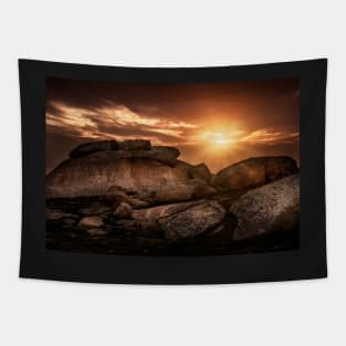 Dog Rocks Sunset Tapestry