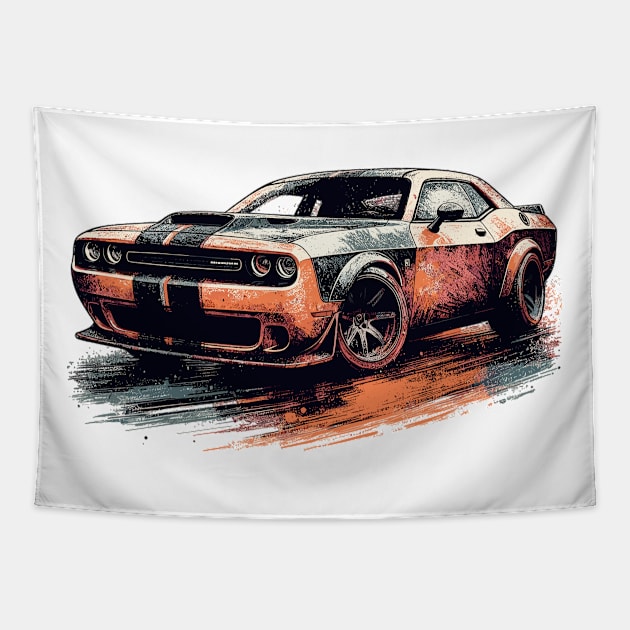 Dodge Challenger Tapestry by Vehicles-Art