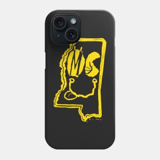 MS Eyes Mississippi Grunge Smiling Face Black background Phone Case