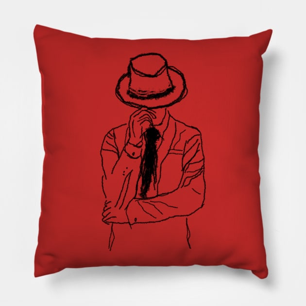 Minimalist Man Drawing Pillow by Raimondi