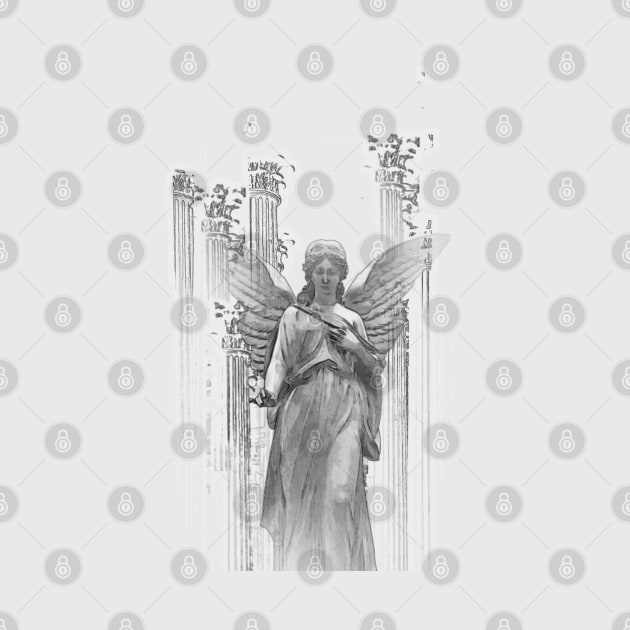 Aesthetic Greek Roman Classic beautiful statue love romantic architecture sketches black and white by AGRHouse