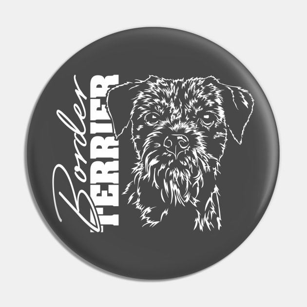 Funny Border Terrier dog lover dog portrait Pin by wilsigns