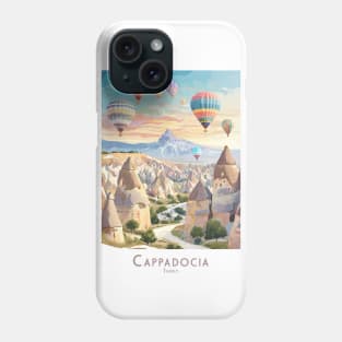 Travel Poster Vintage Retro Enchanted Cappadocia Balloons in Turkey Phone Case