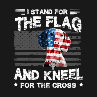 Vizsla Dog Stand For The Flag Kneel For Fallen T-Shirt T-Shirt