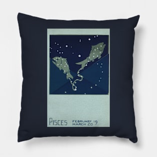 Pisces the Fish, Vintage Signs of the Zodiac Pillow