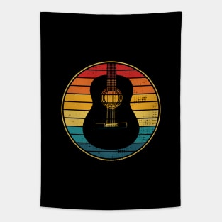 Retro Vintage Circle Sunset Classical Guitar Tapestry