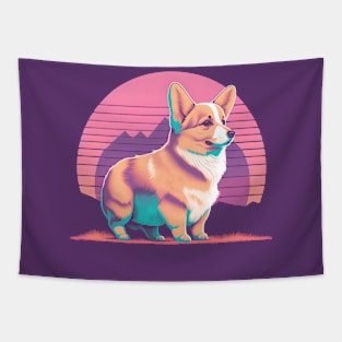 Vaporwave Corgi Tapestry