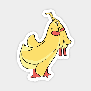 Cute banana duck with duckling Magnet