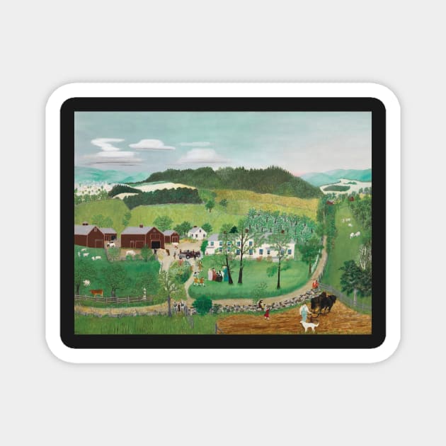 grandma moses - Grandma Moses Goes to the Big City Magnet by QualityArtFirst