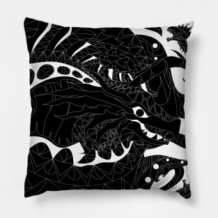 dark kaiju kraken ecopop Pillow