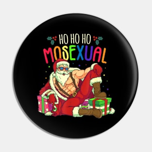 Ho Ho Ho Mosexual Gay Santa LGBT Pun Gay Pride Christmas Pin