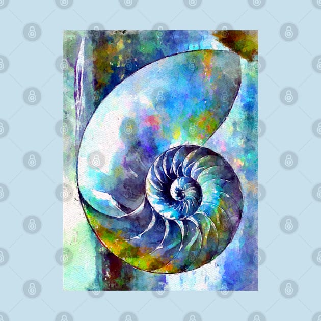 Watercolor Nautilus by danieljanda
