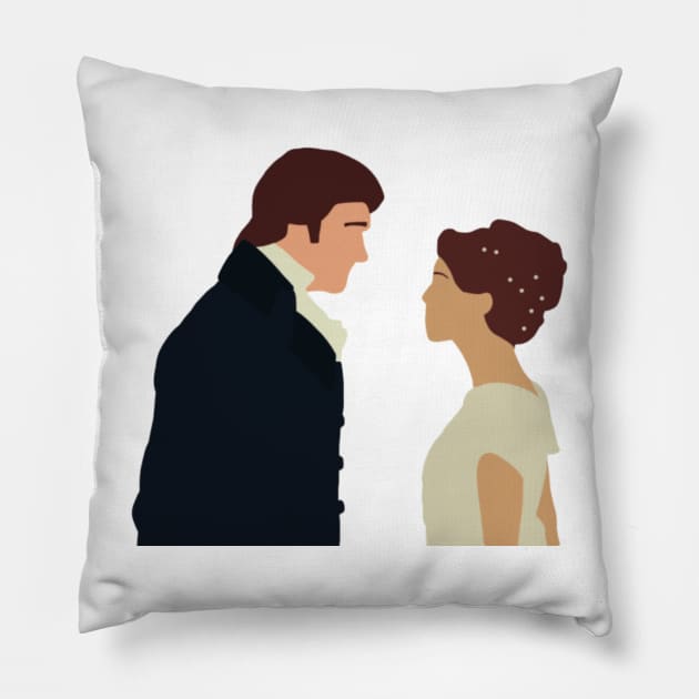 Pride and Prejudice - Elizabeth and Darcy Ball Scene Pillow by uneecornn