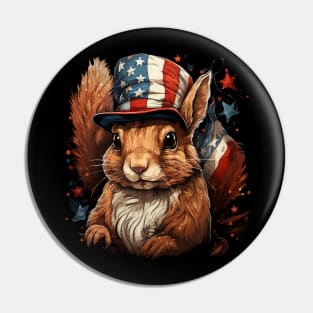 Patriotic Squirrel Pin