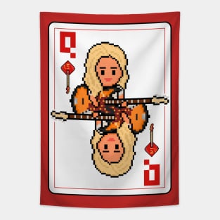 Pixelrockstars Queen of Diamonds Playing Card Tapestry