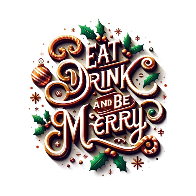 Eat, Drink, and Be Merry Festive Holiday Cheer by TheCloakedOak