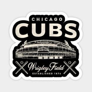 Cubs Wrigley Field 2 by Buck Tee Magnet