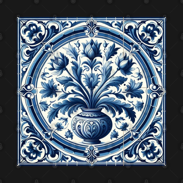 Delft Tile With Plant Pot No.4 by artnook