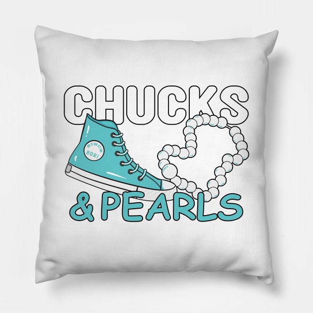 Chucks and Pearls Pillow by CHANJI@95