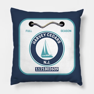 Harvey Cedars New Jersey Beach Badge Pillow