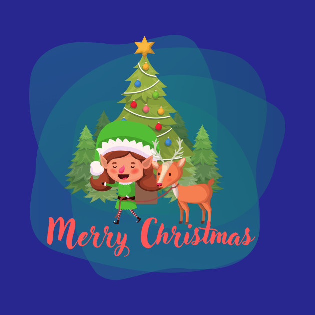 Merry Christmas, elf and reindeer - Xmas Gift - Phone Case