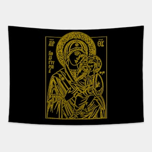 Icon of Virgin Mary and Jesus (gold) Tapestry