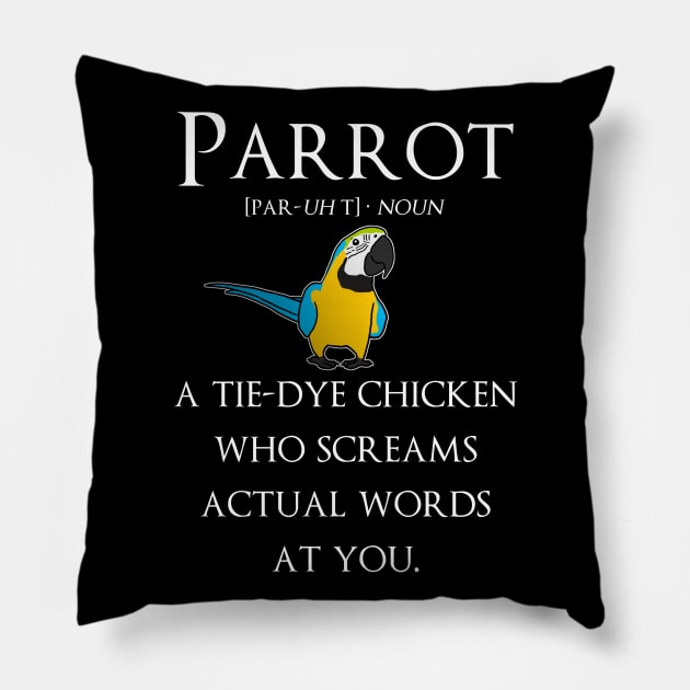 Parrot Definition Pillow by Psitta