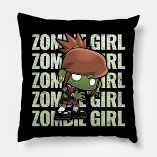 Zombie Girl Creepy Scary Kawaii Zombie Cute Halloween Outfit Pillow