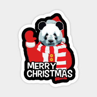 Funny Panda Santa Claus Merry Christmas Magnet