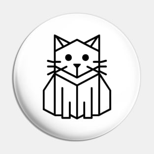 Geometric Cat Line Art Pin