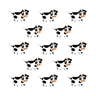 Black and white Cow pattern T-Shirt