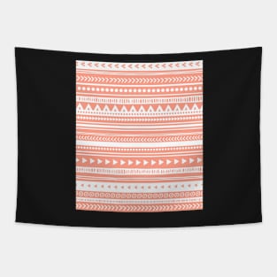 Coral White Tribal pattern Tapestry