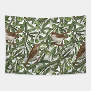 Nightingales in the olive tree Tapestry
