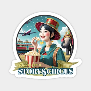 Living for a Story and Circus - Walt Disney World, Disneyland, Magic Kingdom, Princess, Storybook Circus, Dumbo, Trains, Popcorn Magnet