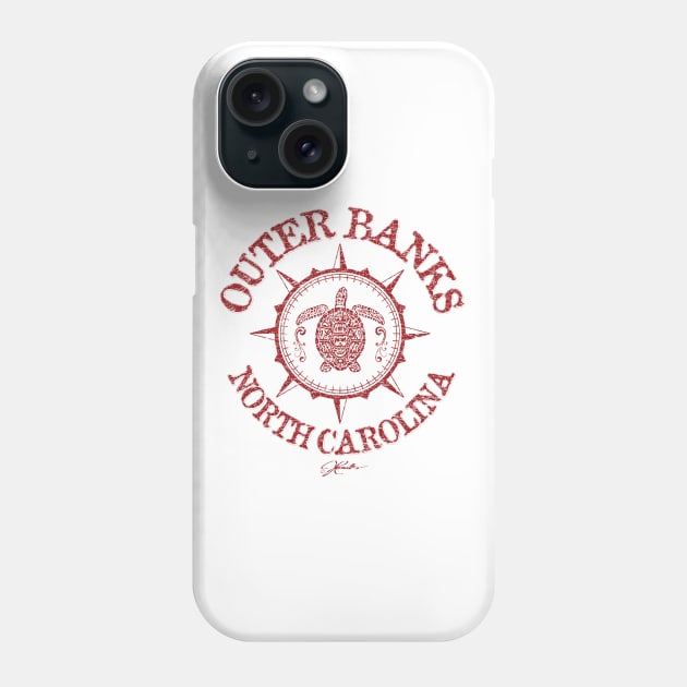 Outer Banks, North Carolina, Sea Turtle in Wind Rose Phone Case by jcombs