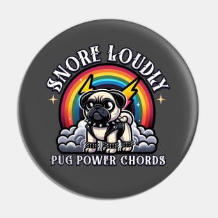 Pug Rock Heavy Metal Pin