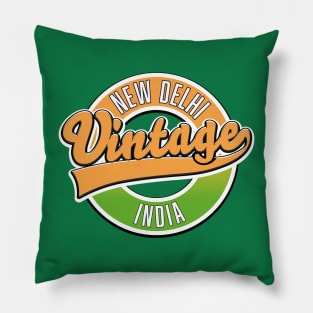 New Delhi vintage style logo Pillow