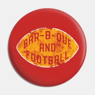 Bar-b-que and Football - Red & Gold Pin