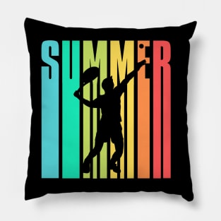 US Open Summer Tennis Silhouette Pillow